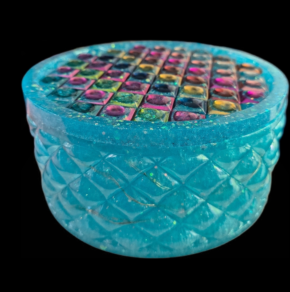 Hand Crafted Resin Pillowy Light Up Trinket Holder